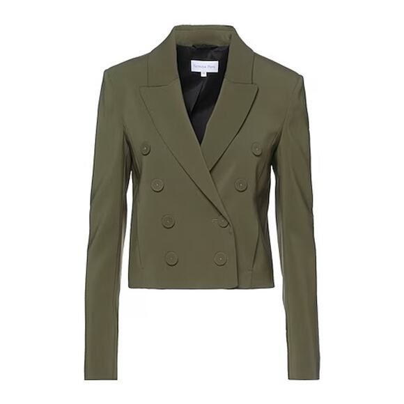Patrizia Pepe-NWT-Military Green Double-Breasted Blazer Jacket Sz42(US6) Ret$550 - Picture 1 of 5
